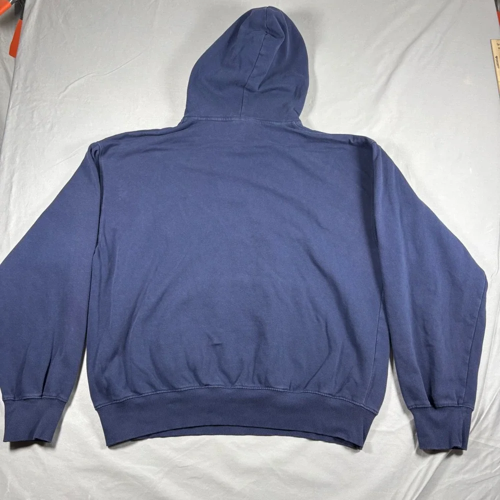 The North Face Evolution Vintage Hoodie Mens L Blue Oversized Pullover A84GE